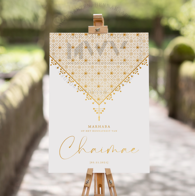 Welkomstbord Henna | Dhab White