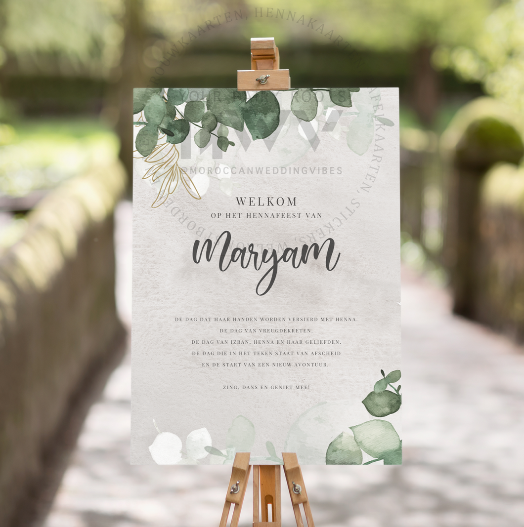 Welkomstbord Henna | Leaves