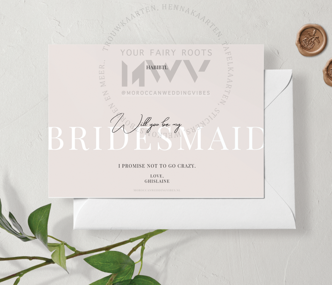 Bruidsmeisjeskaart | Blush