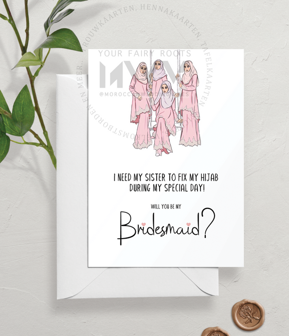 Bruidsmeisjeskaart | Hijabis